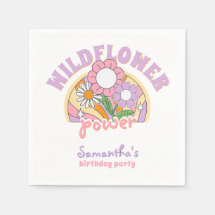 Groovy 70s Retro Wildflower Flower Power Birthday Napkins