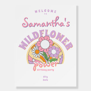 Groovy 70s Retro Wildflower Flower Power Welcome  Foam Board