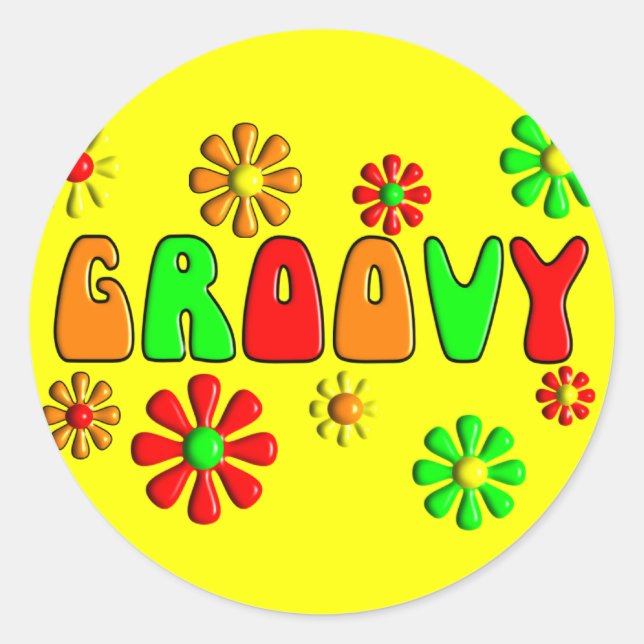 Groovy 70's T-Shirts and Gifts Classic Round Sticker (Front)