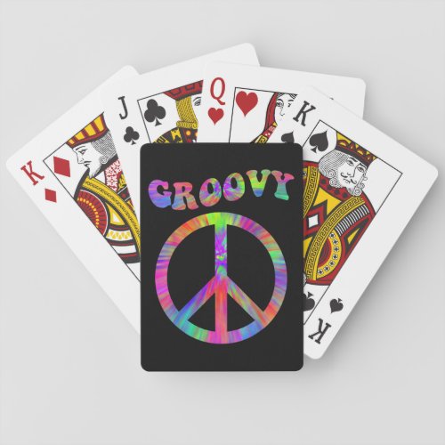 Groovy 70s Tie Dye Retro Vintage 70s Playing Cards