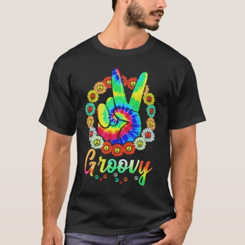 Groovy 70s Tie Dye Vintage 70s Retro 70s Hippie  T_Shirt
