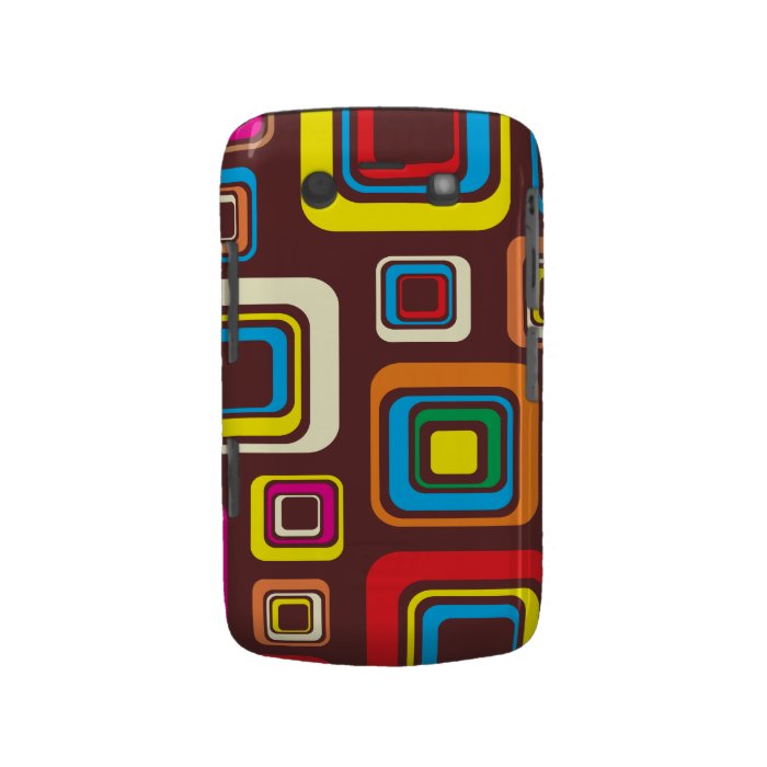 Groovy 70s Tile Pattern Squares On Brown Case Mate Blackberry Case