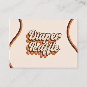 Groovy 70s Typography Retro Rainbow Diaper Raffle Enclosure Card