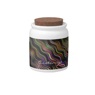 Groovy 70's wavy hippie psychedelic candy jar