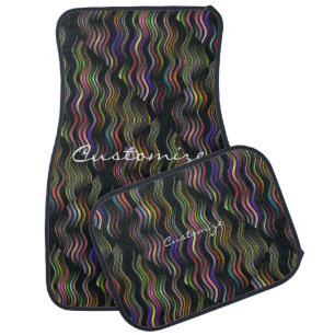 Groovy 70's wavy hippie psychedelic car floor mat