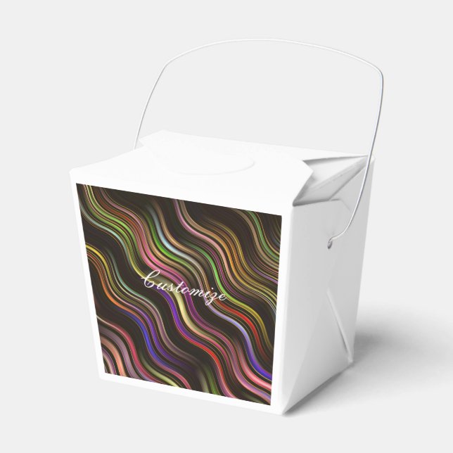 Groovy 70's wavy hippie psychedelic favor boxes (Front Side)