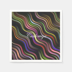 Groovy 70's wavy hippie psychedelic napkins