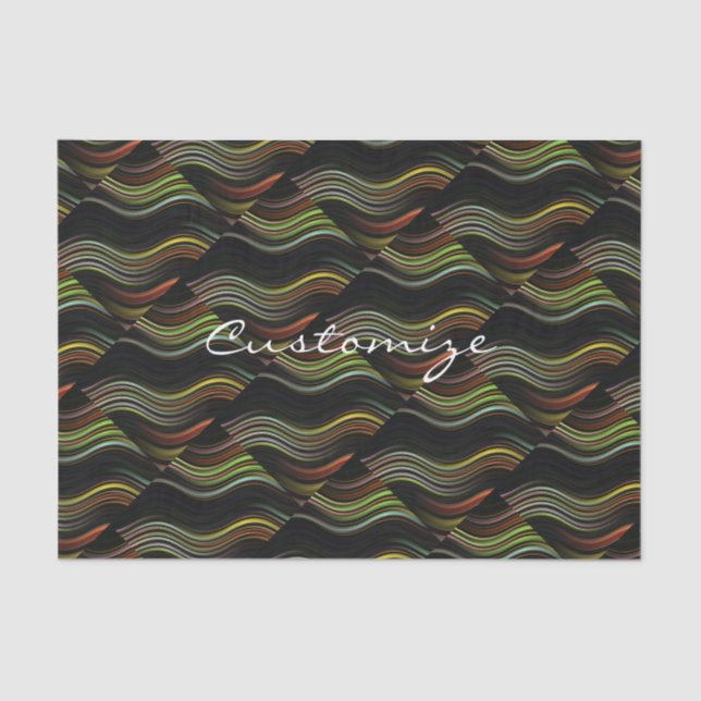 Groovy 70's wavy hippie psychedelic tissue paper (Front)