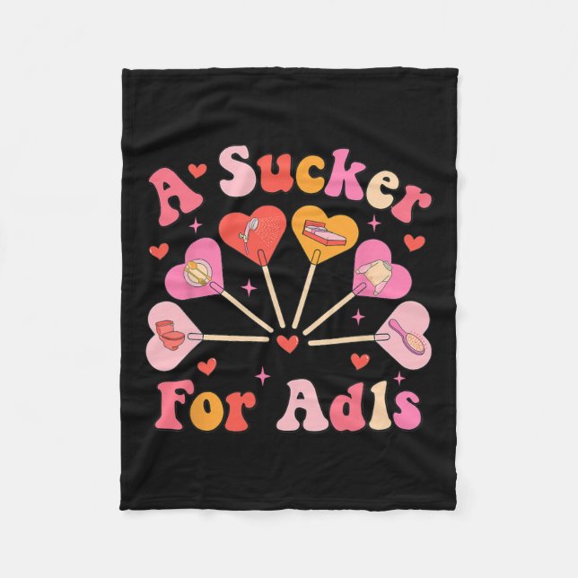 Groovy A Sucker For Adls Occupational Therapist Va Fleece Blanket (Front)