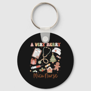 Groovy A Very Merry Micu Nurse Xmas Medical Intens Keychain