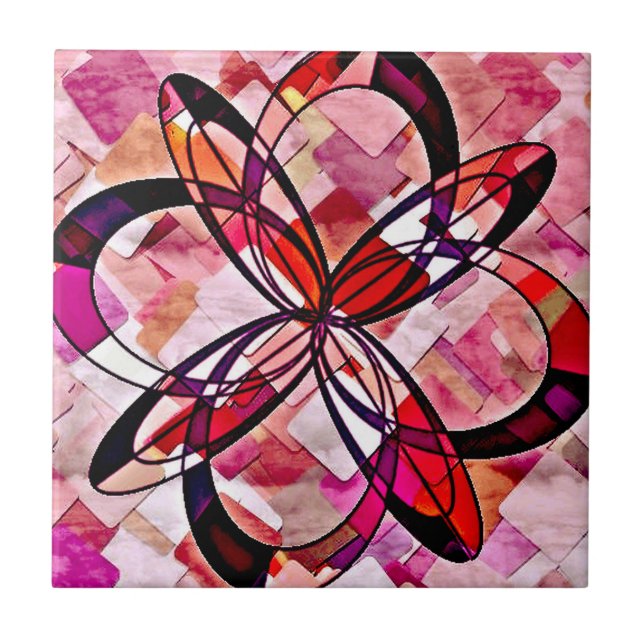 groovy abstract design ceramic tile (Front)