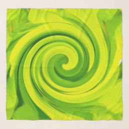Groovy Abstract Green Liquid Art Swirl Painting Scarf