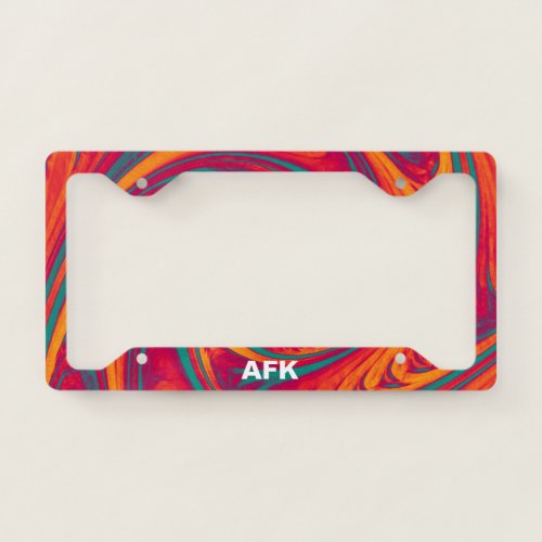 Groovy Abstract License Plate Frame