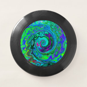Groovy Abstract Retro Green and Blue Swirl Wham-O Frisbee