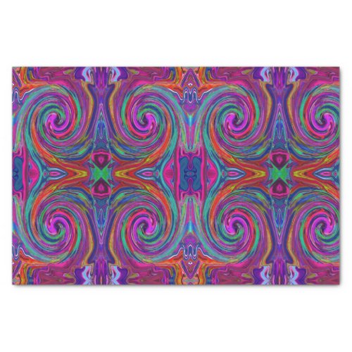 Groovy Abstract Retro Magenta Dark Rainbow Swirl Tissue Paper