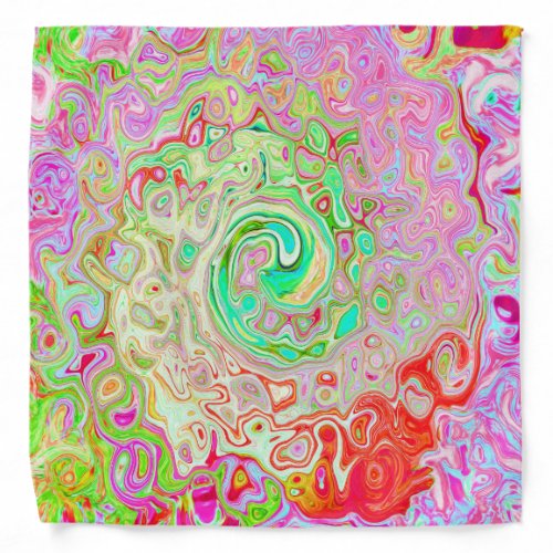 Groovy Abstract Retro Pastel Green Liquid Swirl Bandana