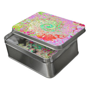 Groovy Abstract Retro Pastel Green Liquid Swirl Jigsaw Puzzle