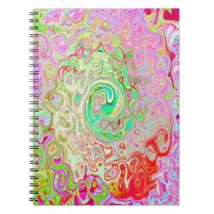 Groovy Abstract Retro Pastel Green Liquid Swirl Notebook