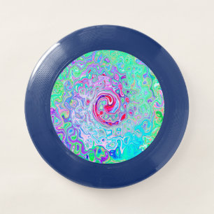 Groovy Abstract Retro Pink and Green Swirl Wham-O Frisbee