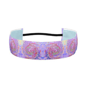 Groovy Abstract Retro Red, Purple and Pink Swirl Athletic Headband