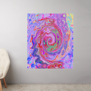 Groovy Abstract Retro Red, Purple and Pink Swirl Wall Decal