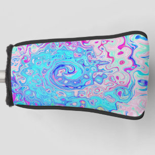 Groovy Abstract Retro Robin's Egg Blue Swirl Golf Head Cover
