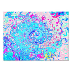Groovy Abstract Retro Robin's Egg Blue Swirl Photo Print