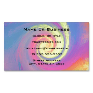 Groovy Abstract Spiral Swirl Magnetic Business Card
