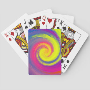 Groovy Abstract Spiral Swirl Poker Cards