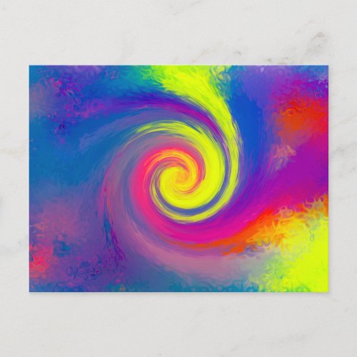 Groovy Abstract Spiral Swirl Postcard