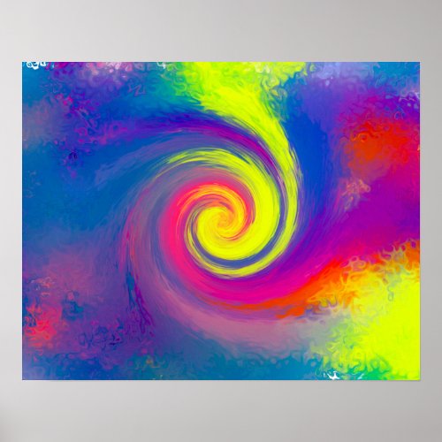 Groovy Abstract Spiral Swirl Poster