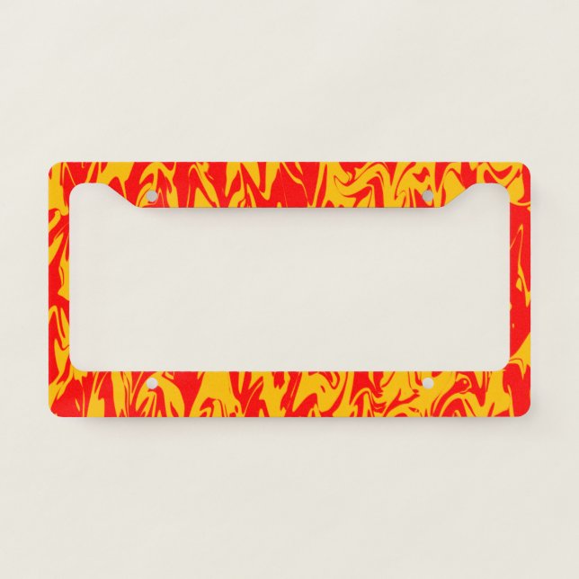 Groovy Abstract Swirl License Plate Frame (Front)