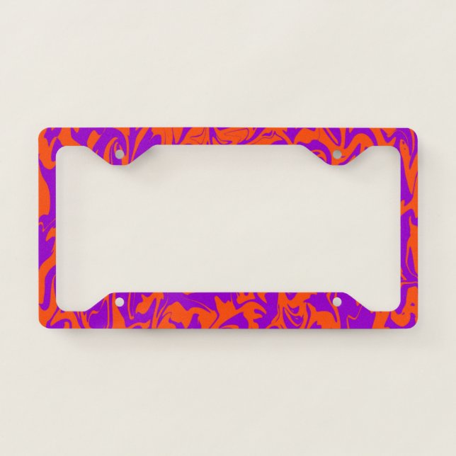 Groovy Abstract Swirl License Plate Frame (Front)