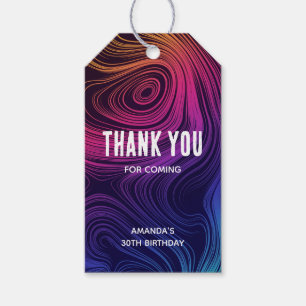 Groovy Abstract Swirls and Circles Cool Birthday Gift Tags