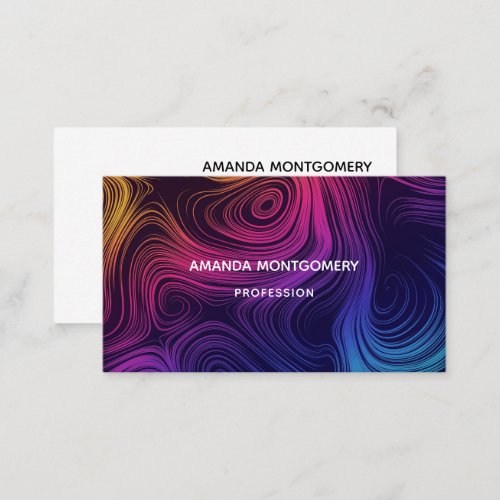 Groovy Abstract Swirls and Circles Cool Business Card