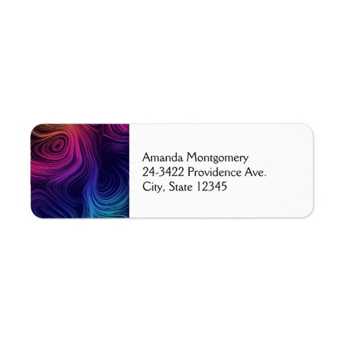 Groovy Abstract Swirls and Circles Cool Label