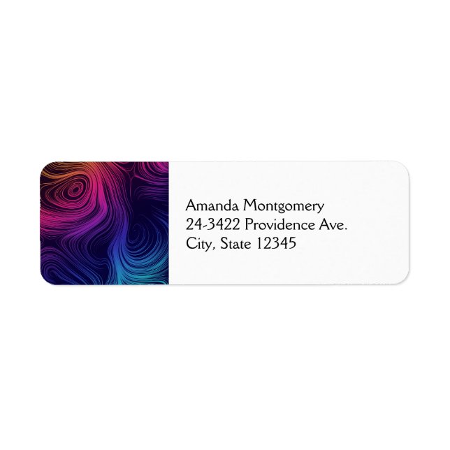 Groovy Abstract Swirls and Circles Cool Label (Front)