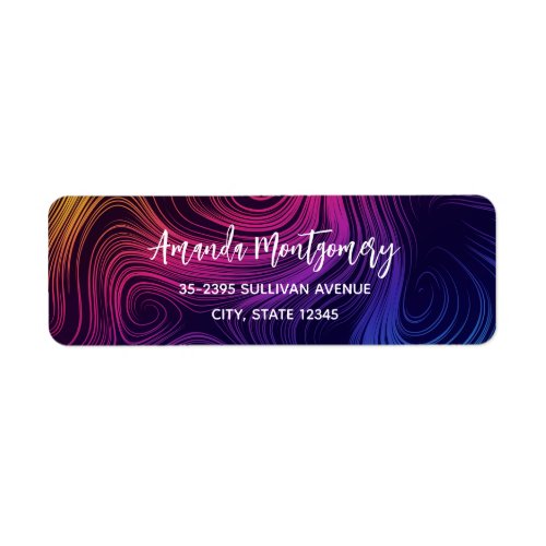 Groovy Abstract Swirls and Circles Cool Label