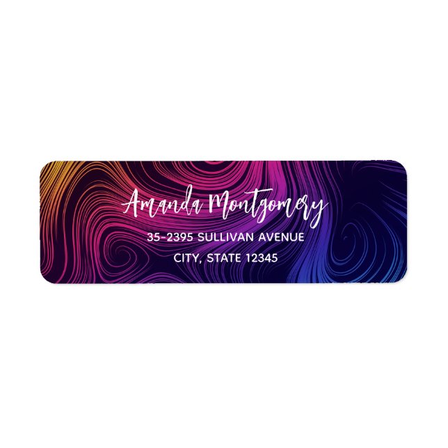 Groovy Abstract Swirls and Circles Cool Label (Front)