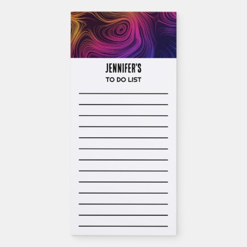 Groovy Abstract Swirls and Circles Cool Magnetic Notepad