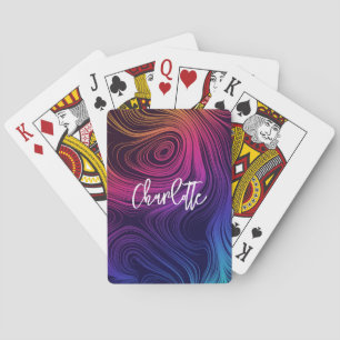 Groovy Abstract Swirls and Circles Cool Poker Cards