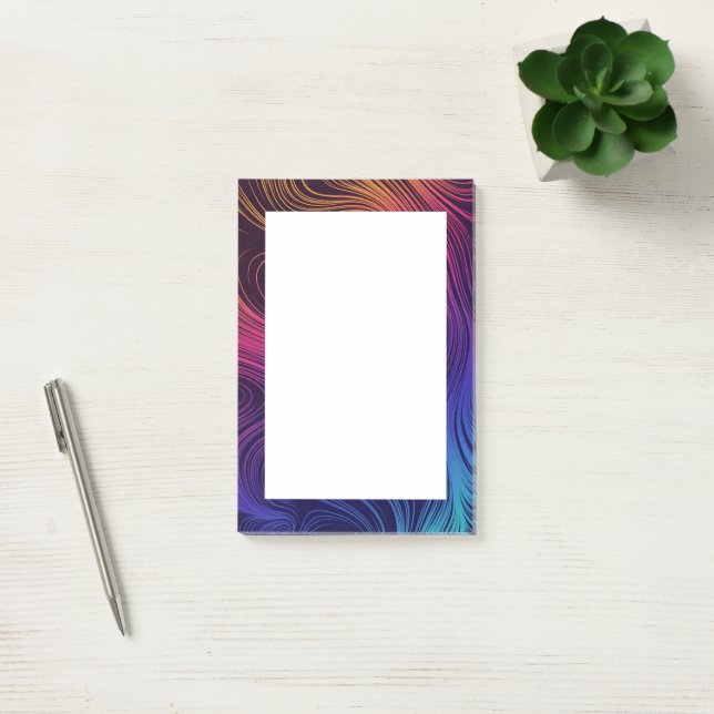 Groovy Abstract Swirls and Circles Cool Post-it Notes (Office)