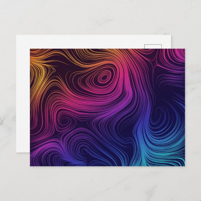 Groovy Abstract Swirls and Circles Cool Postcard (Front/Back)