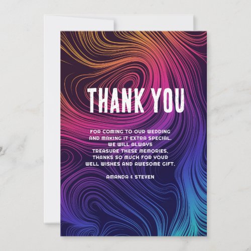 Groovy Abstract Swirls and Circles Cool Thank You Card