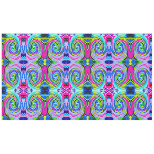 Groovy Abstract Yellow and Navy Blue Swirl Tablecloth