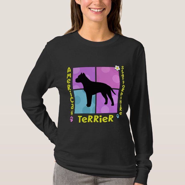 Groovy American Staffordshire Terrier T-Shirt (Front)