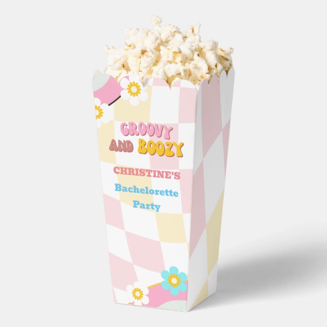 Groovy And Boozy  Bachelorette Party Decor 70'S  Favor Boxes (Popped)