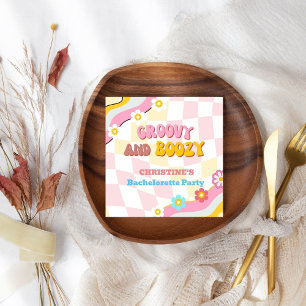Groovy And Boozy Bachelorette Party Decor 70'S Napkins