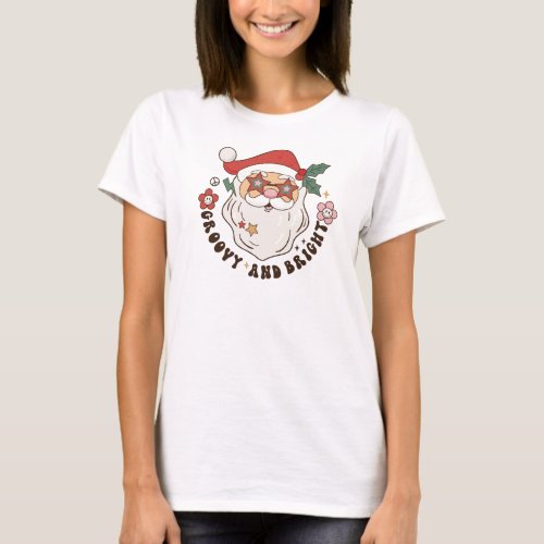 Groovy and Bright Retro Christmas T_Shirt