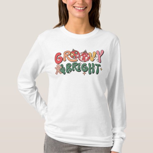 Groovy and Bright Retro Christmas T_Shirt